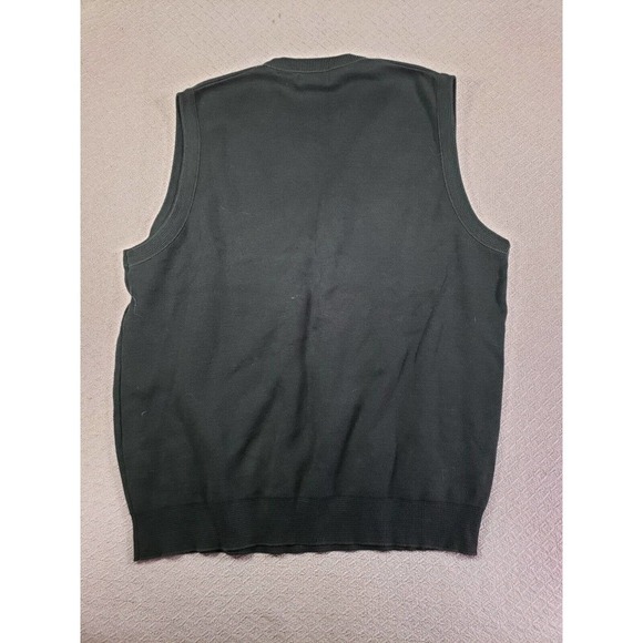 VTG‎ Cypress Links Sweater Mens XL Green Knit Sleeveless V-Neck Cotton Pullover - Picture 6 of 7